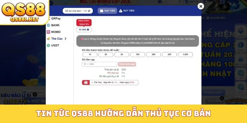 Tin tức QS88 hướng dẫn thủ tục cơ bản